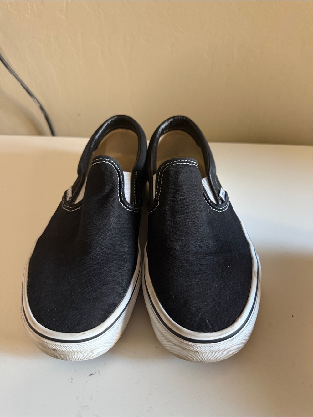 Vans Black Slip-On Kids Canvas Sneakers